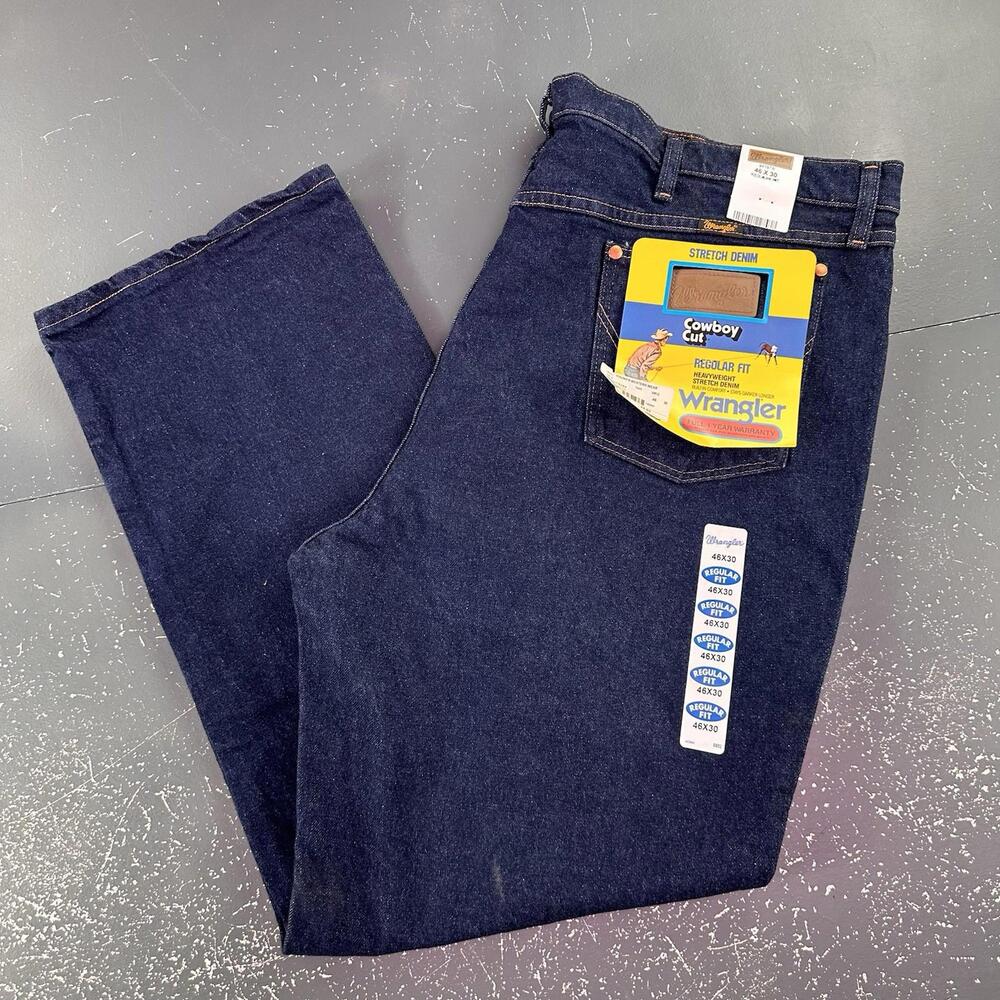 Wrangler Jeans Mens 44x30 Blue Indigo Cowboy Cut Stretch 947STR NWT